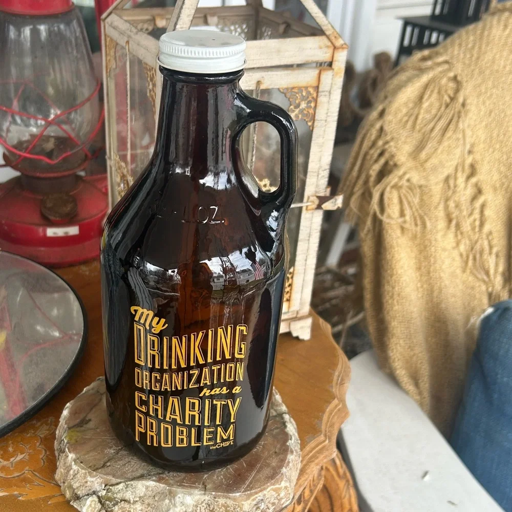 Vintage Brown Glass Jug with Handle